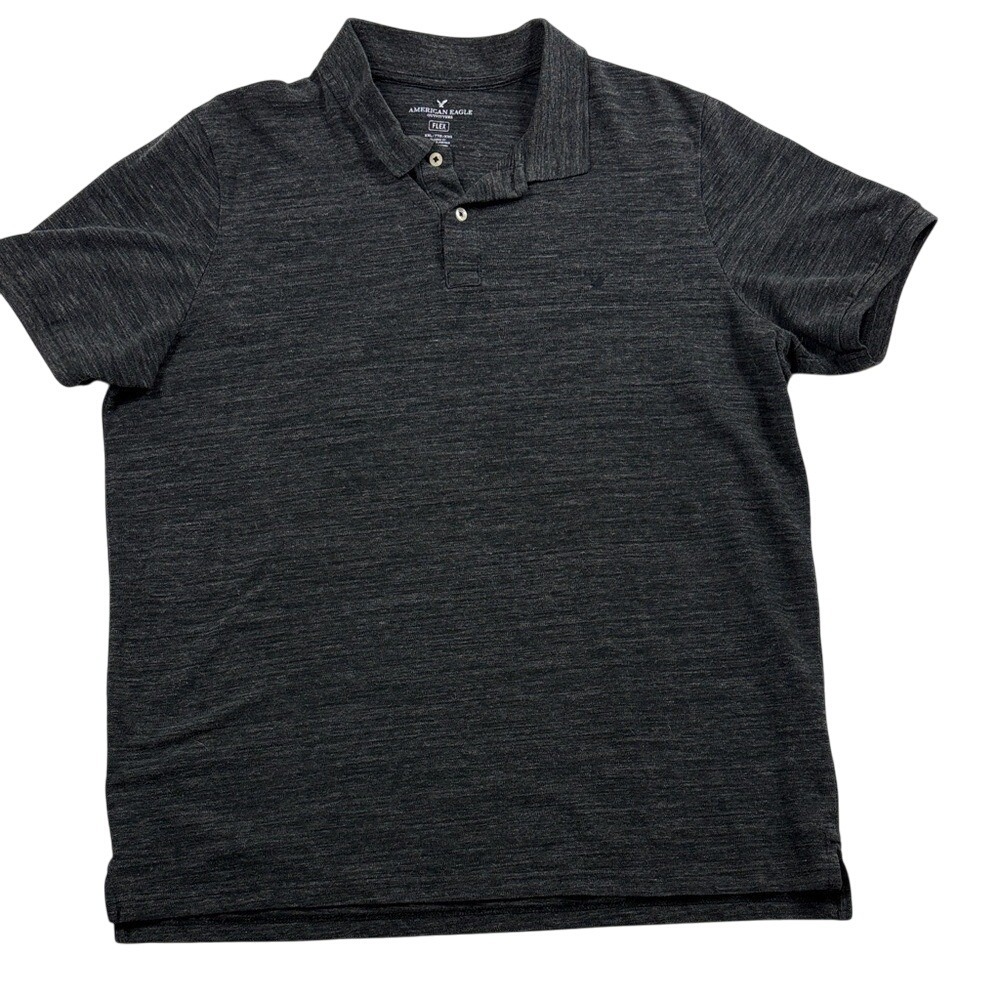 American Eagle Outfitters Core Flex Polo Shirt Mens Size XXL Charcoal‎ Grey